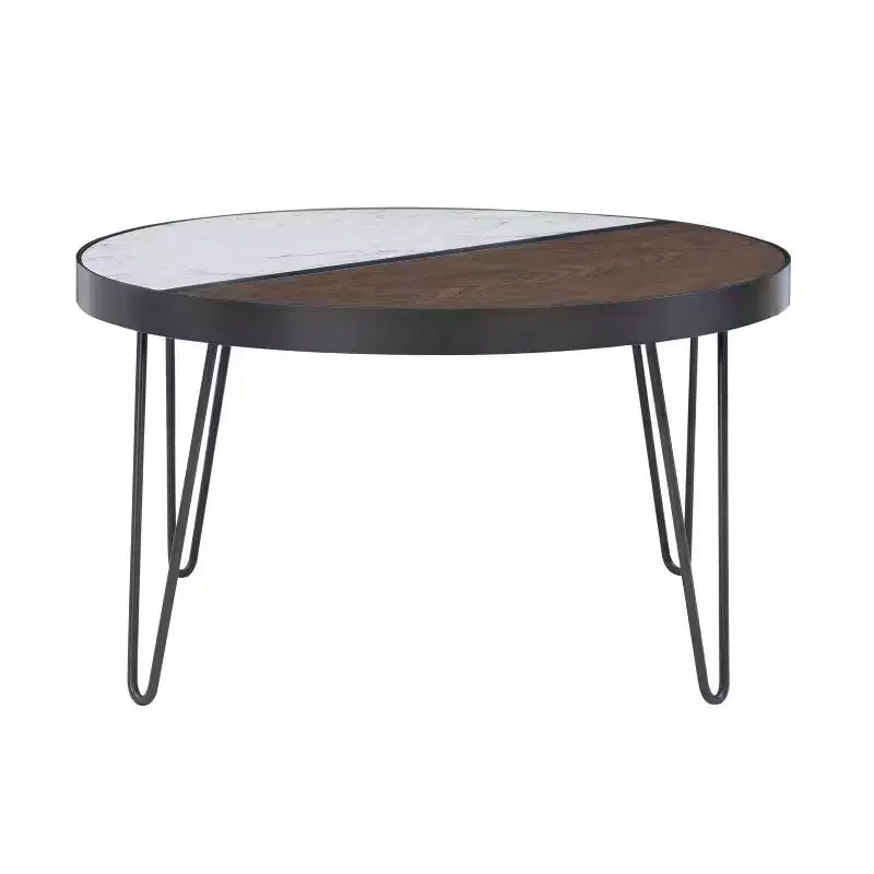 32" Faux Marble and Wood Coffee Table