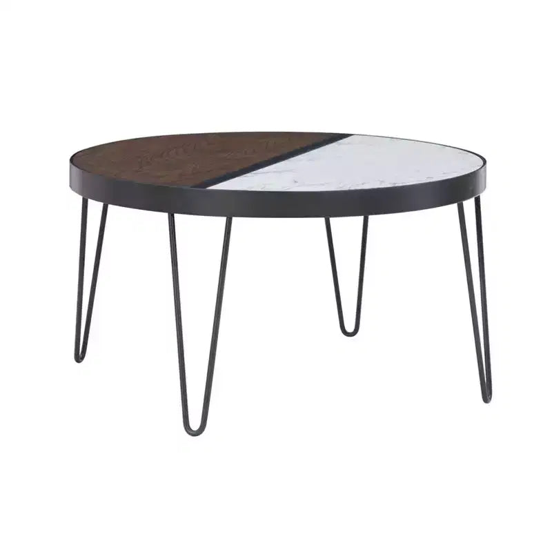 32" Faux Marble and Wood Coffee Table