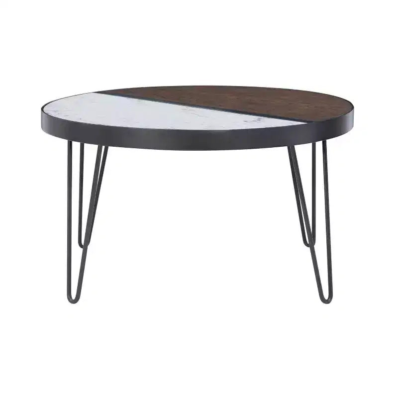 32" Faux Marble and Wood Coffee Table