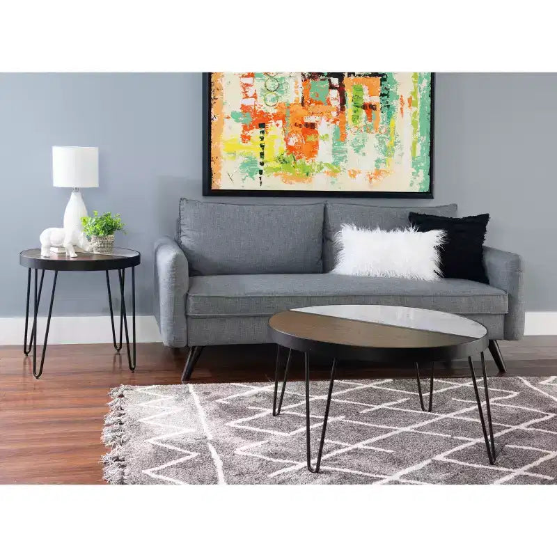 32" Faux Marble and Wood Coffee Table