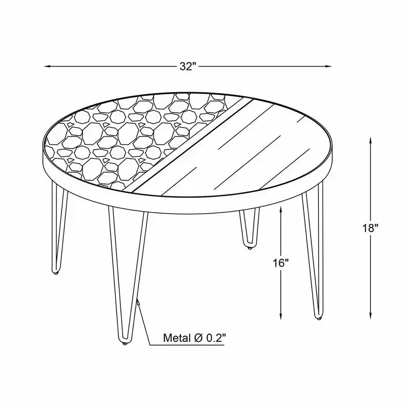 32" Faux Marble and Wood Coffee Table