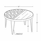 32" Faux Marble and Wood Coffee Table