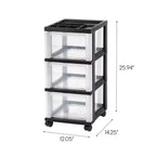Medium 3 Drawer Cart with Organizer Top