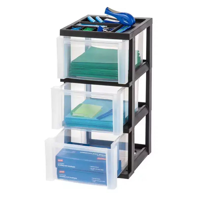 Medium 3 Drawer Cart with Organizer Top