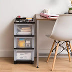 Medium 3 Drawer Cart with Organizer Top