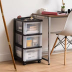 Medium 3 Drawer Cart with Organizer Top