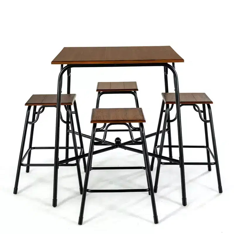 5PCS Bar Table Set Counter Height Dining Set