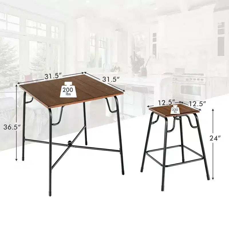 5PCS Bar Table Set Counter Height Dining Set