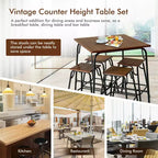 5PCS Bar Table Set Counter Height Dining Set