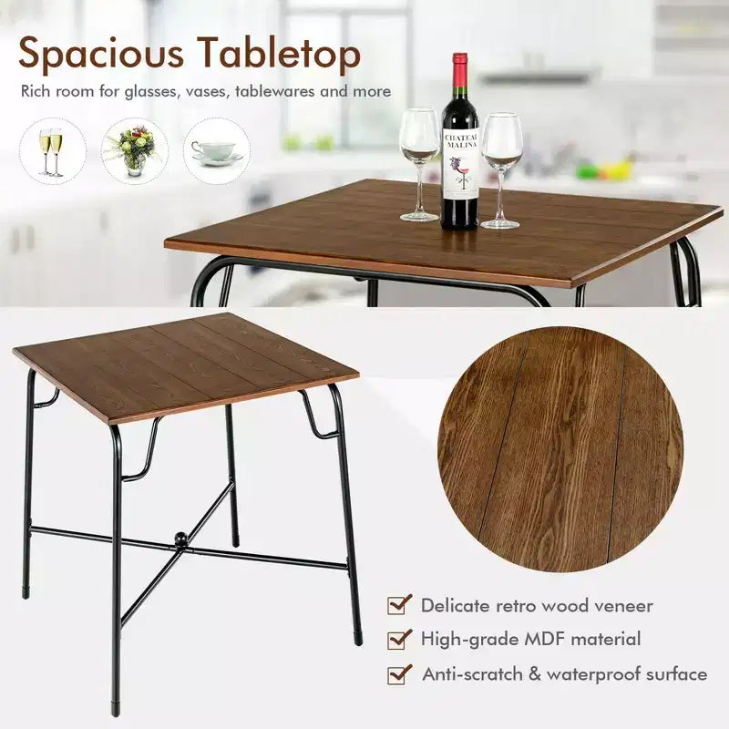 5PCS Bar Table Set Counter Height Dining Set