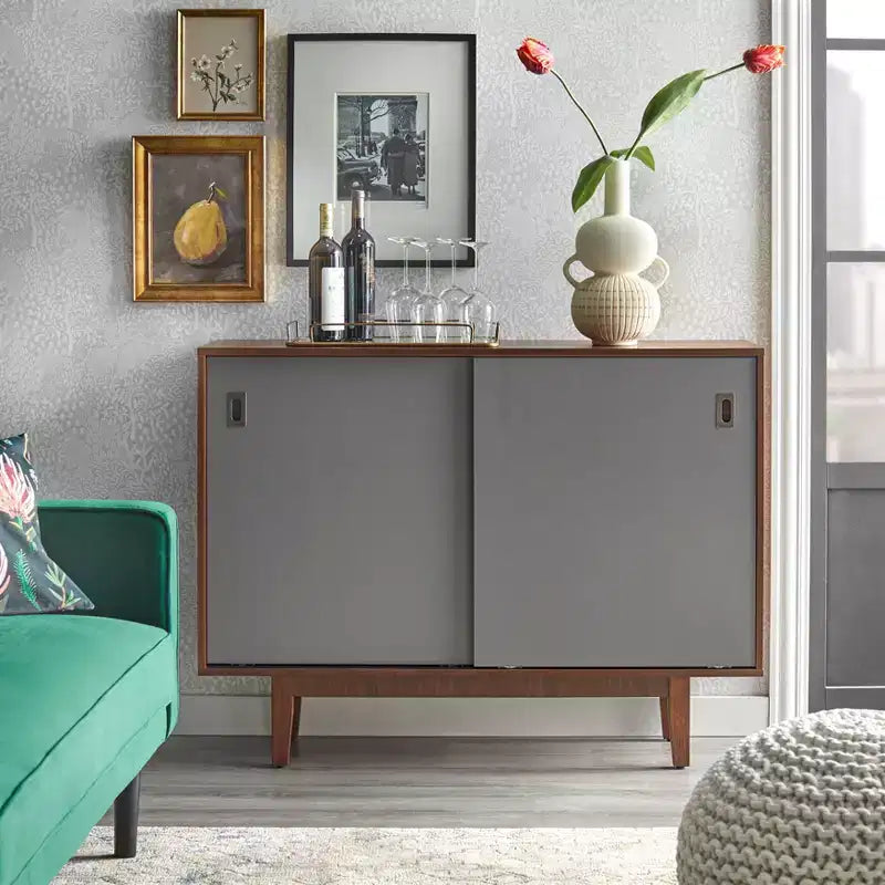 Console Table with Reversible Sliding Doors