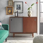 Console Table with Reversible Sliding Doors