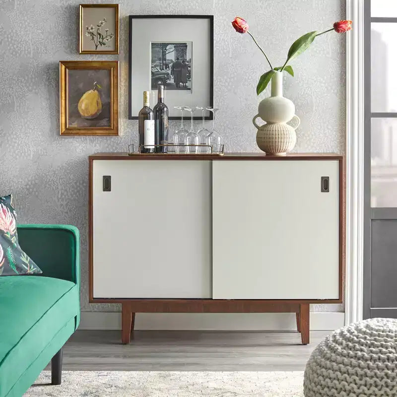 Console Table with Reversible Sliding Doors